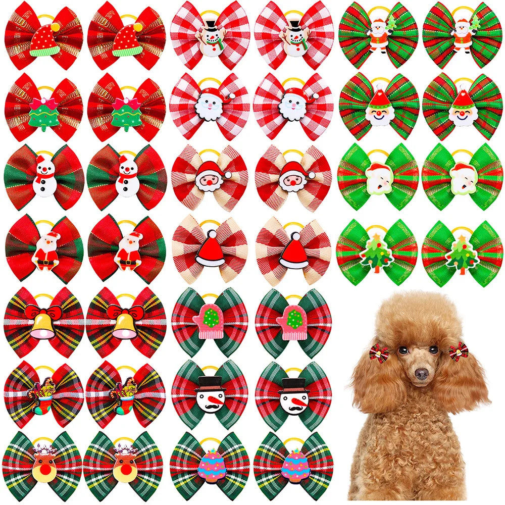 Christmas Red & Green Pet Bows (10 or 20 Piece Pack)