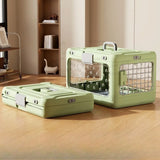 Portable Folding Pet Carrier Breathable Cat Dog Travel Bag Car Use Pet Air Box Foldable Going‑out Handbag Pet Transport Case
