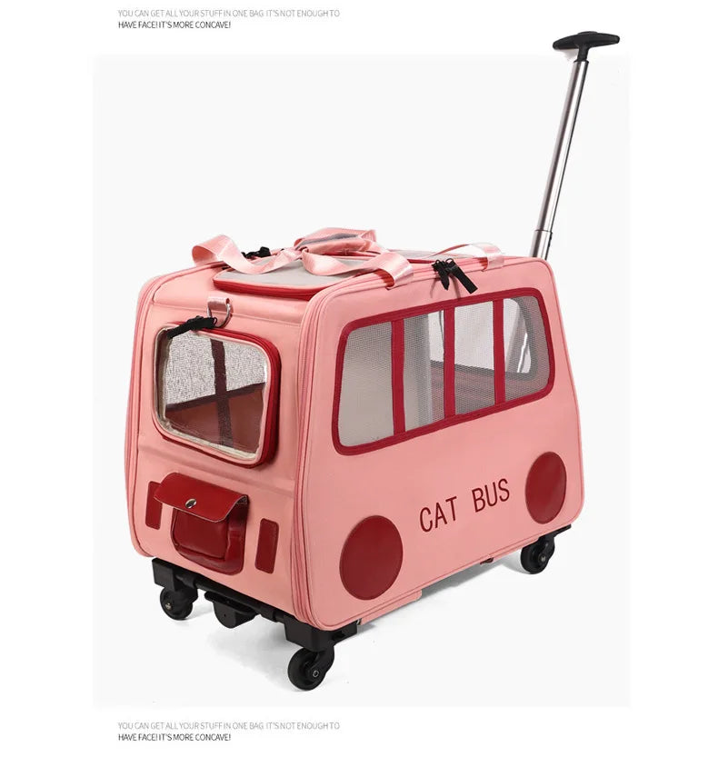 Multifunctional Foldable Pet Travel Trolley Case & Luggage Carrier for Cats & Dogs