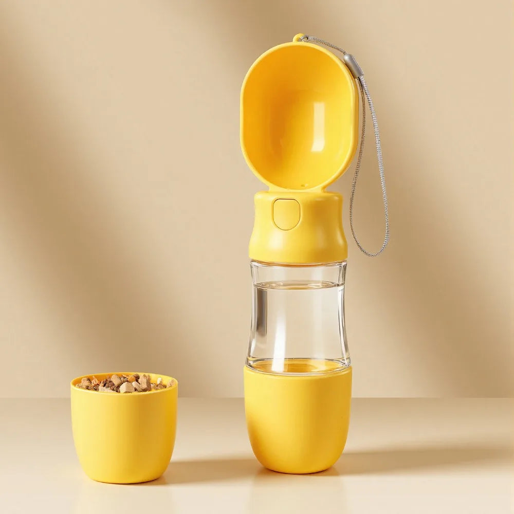 Outdoor Dog Water Bottle with Filter (Leakproof, Dry/Wet Separation, Press Design)