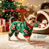 Christmas Tree & Elk Dog Pajamas (Small Dog Holiday Clothes)