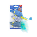 3-Pack Squeaky Catnip Mouse Toys — Rattling Plush Mice for Cats