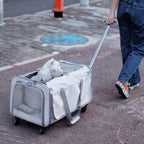 Soft-Sided Suitcase-Style Pet Stroller with Top Opening & Mesh Panels