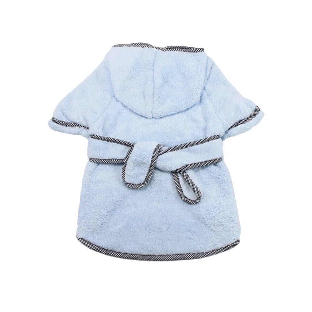 Microfiber Dog Bathrobe with Belt — Super Absorbent Fast-Drying Jacket, S–3XL