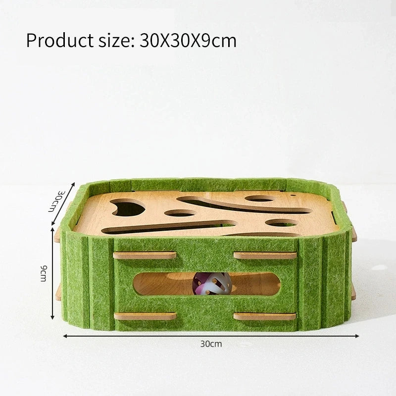 Interactive Cat Puzzle Maze Box — Hole-Digging Ball Game with Bell