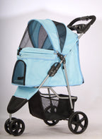 Luxury 3-Wheel Foldable Pet Stroller Trolley for Cats & Dogs — Premium Easy-Fold Outdoor Walking Cart