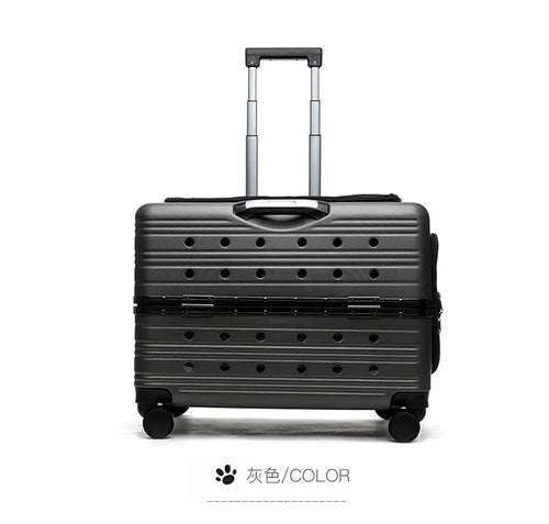2026 Large Capacity Transparent Pet Suitcase Portable Stroller Double Medium To Large Pets Cat Outdoor Travel Bag