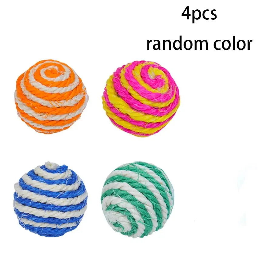 Sisal Ball Cat Toys (4-Pack)