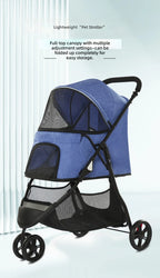 Lightweight 3-Wheel Dog & Cat Stroller for Small to Medium Pets