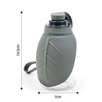 Foldable Dog Water Bottle (300ml, Silicone, Leaf Design, Outdoor)