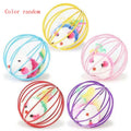 Metal Cage Ball Cat Toy with Plush Mouse