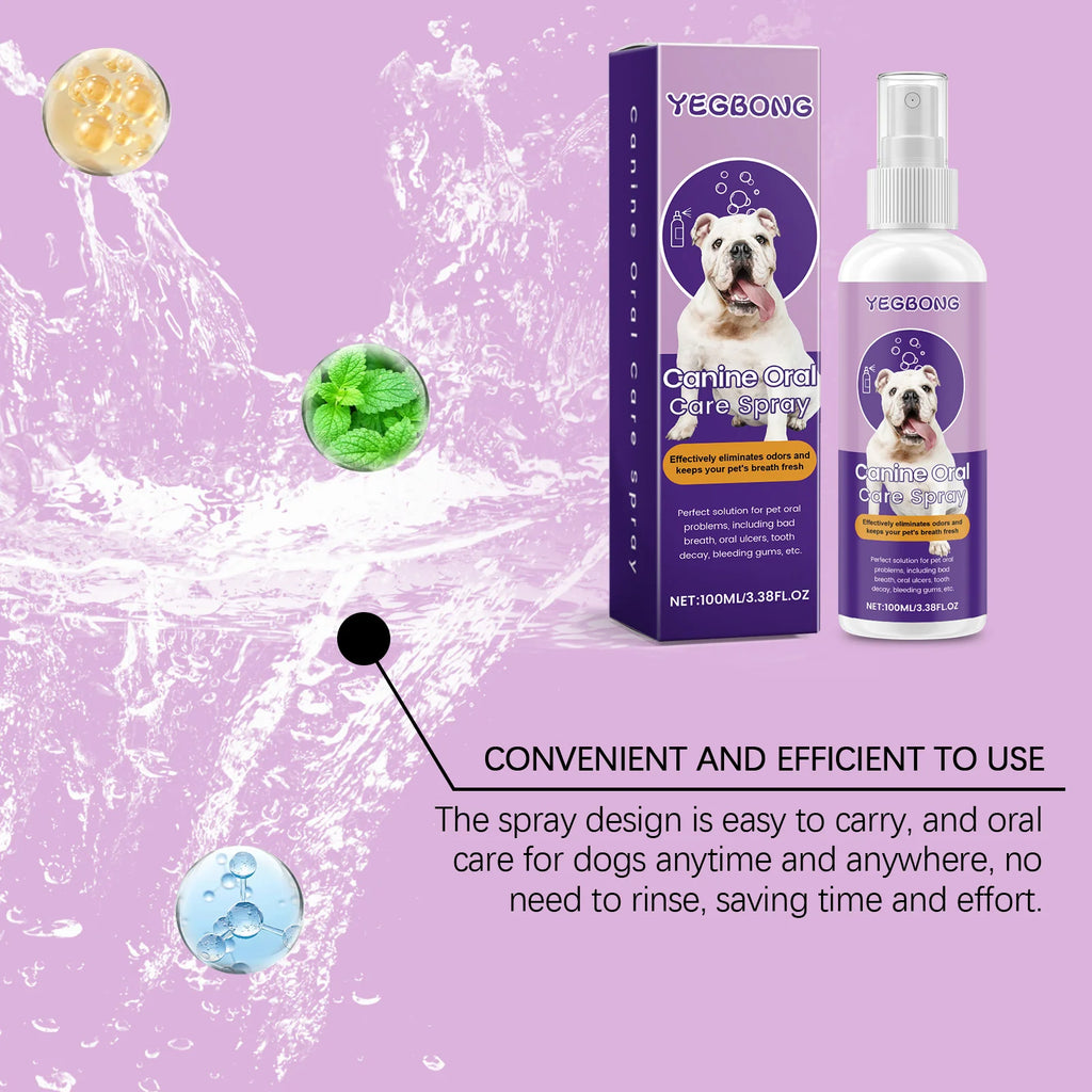 Natural Pet Oral Care Spray — Tartar & Stain Reducing, Fresh Breath, 100ml