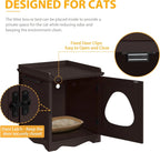 Hidden Cat Litter Box Cabinet with Towel Bar (Espresso)