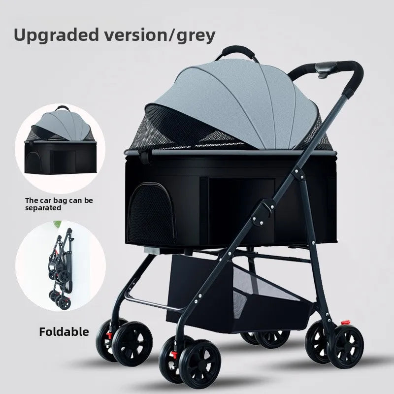 3-in-1 Dog Wagon Stroller with Removable Carrier for Medium Dogs up to 55 lbs