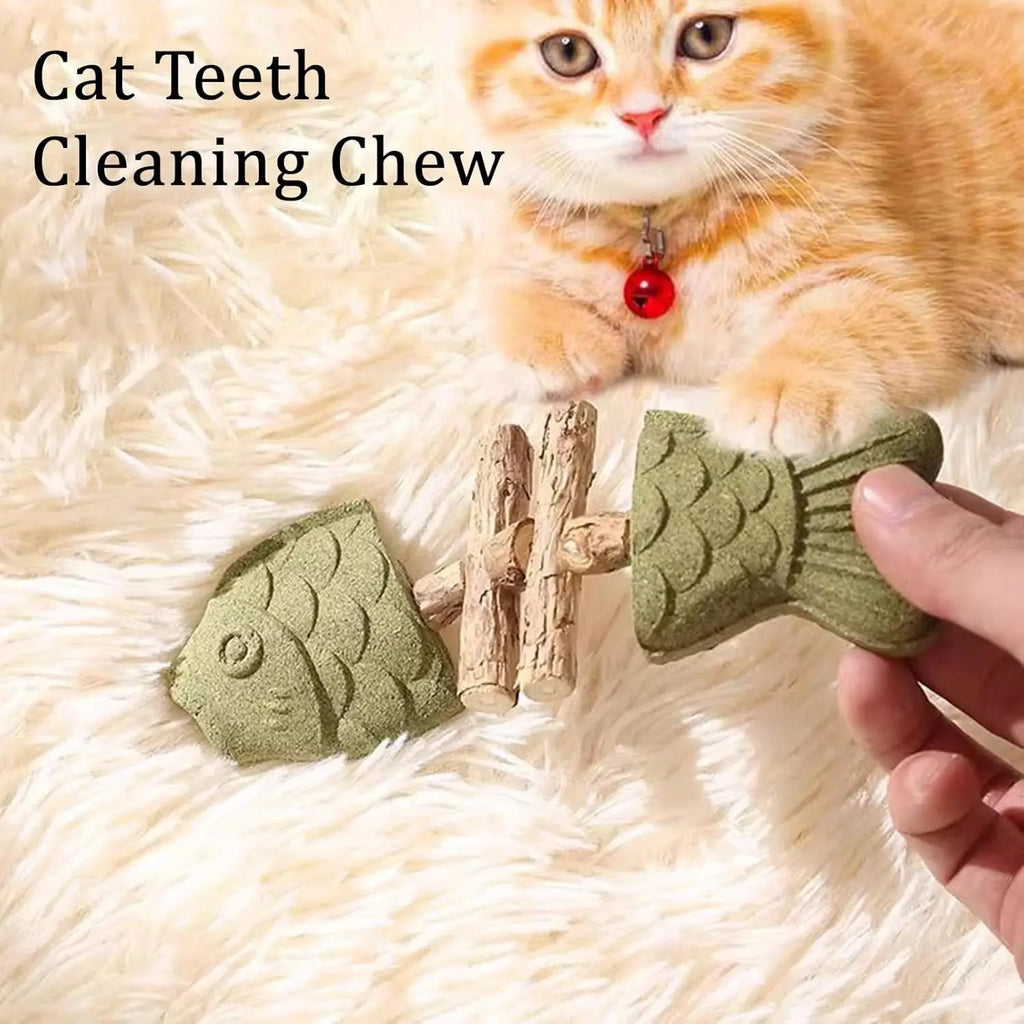 Fishbone Dental Chew Toy for Cats