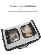 Double-Layer Pull-Out Pet Backpack with Single Shoulder & Handheld Straps for Cats & Dogs