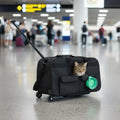 Pet Travel Crate with Wheels 23" (35lb Capacity, Telescopic Handle)