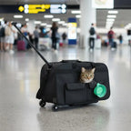 Pet Travel Crate with Wheels 23" (35lb Capacity, Telescopic Handle)