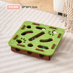 Felt Puzzle Box Cat Toy with Rolling Ball — Indoor Hunt & Dig