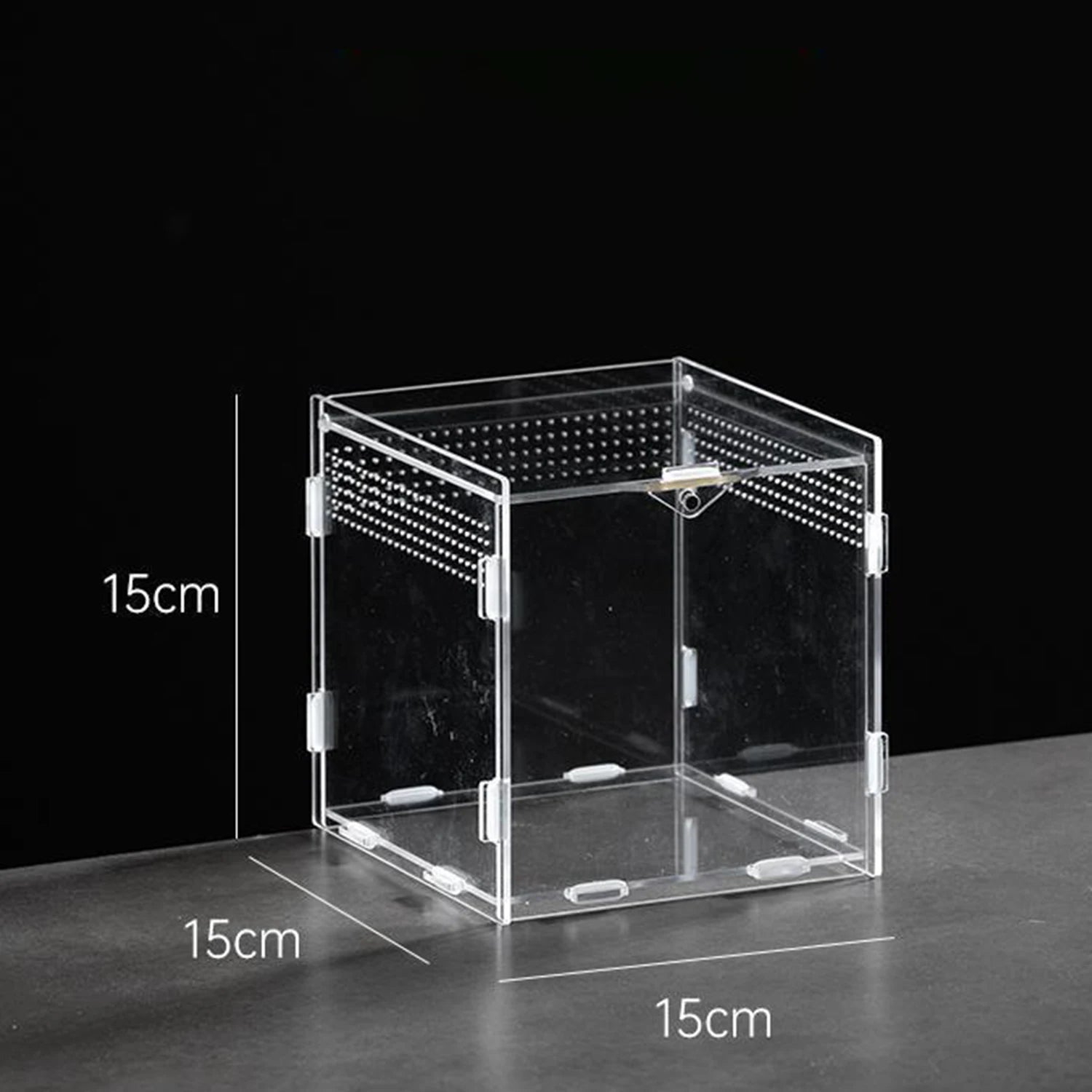 Clear Acrylic Reptile Breeding Box — Ventilated Habitat, Multiple Sizes