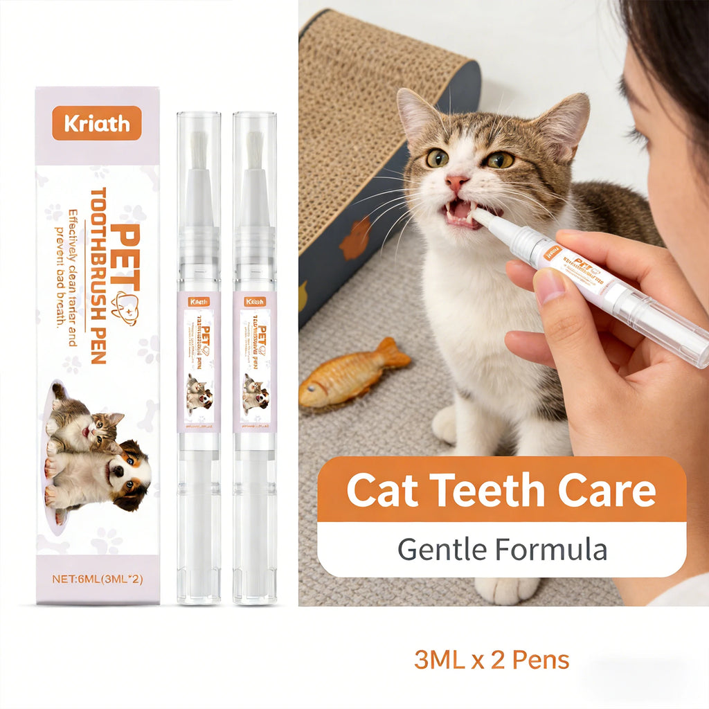 Pet Toothbrush Pen — Twist-Release Dental Gel for Fresh Breath, 2×3ml Boxed