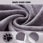 Embroidered Microfiber Pet Bath Towel — Super Soft, Two Sizes