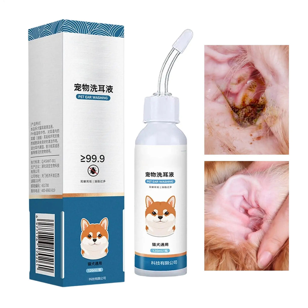 Pet Ear Cleaning Solution — Gentle Odor-Removing Ear Wash, 120ml