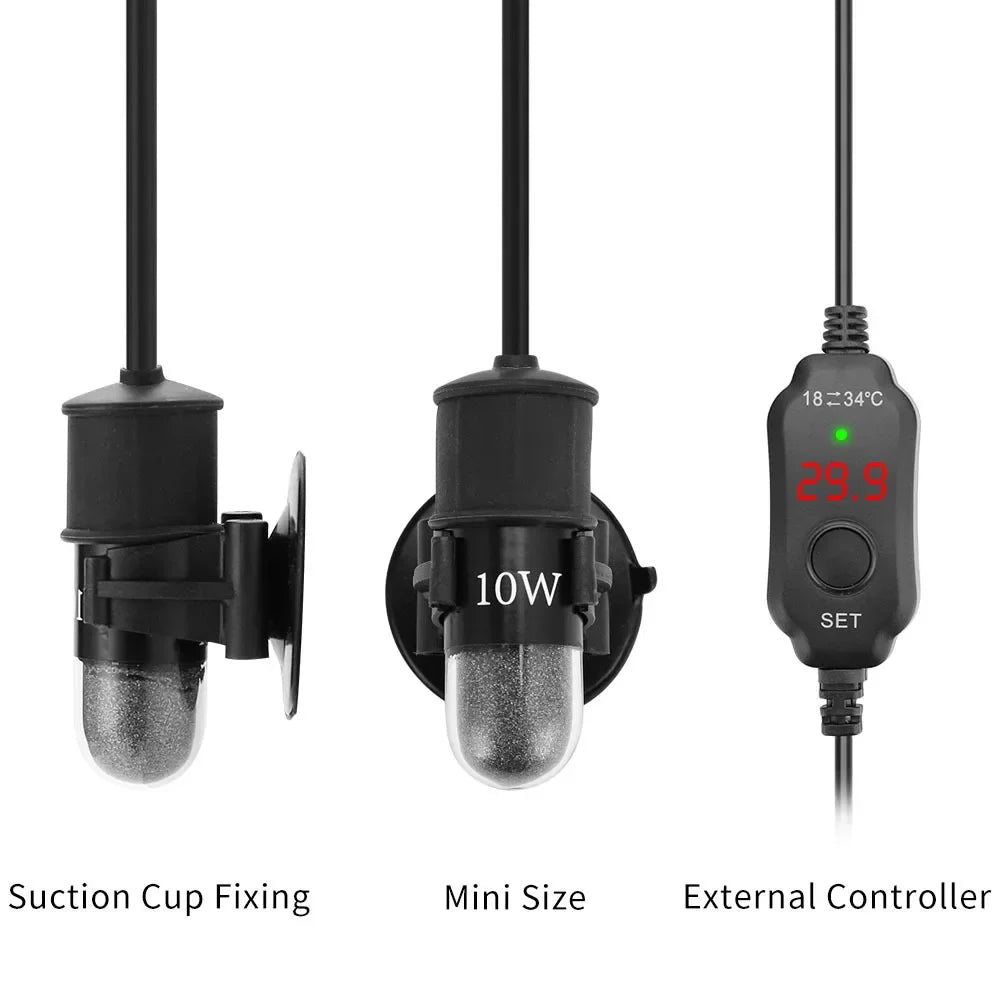 USB Mini Aquarium Heater Rod (Submersible, 18–34°C Adjustable)