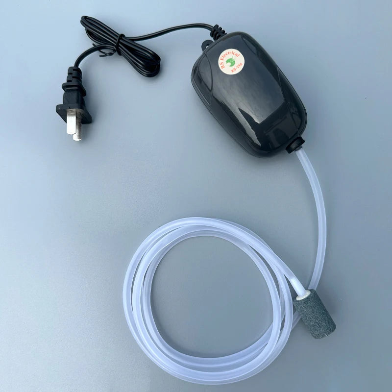 Ultra-Silent Aquarium Air Pump (3W/5W, 220V, Portable Oxygenator)
