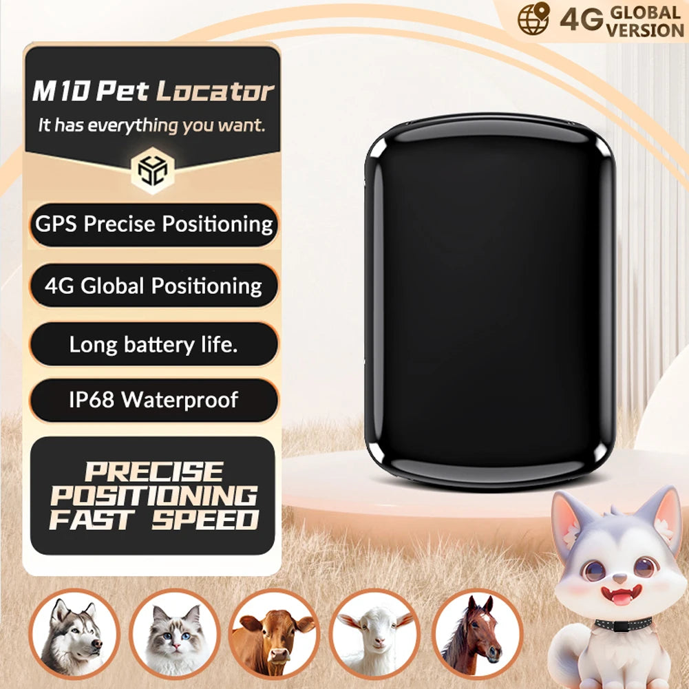Multi-Function Smart GPS Pet Tracker with Adjustable Collar for Dogs & Cats - Real-Time Locator