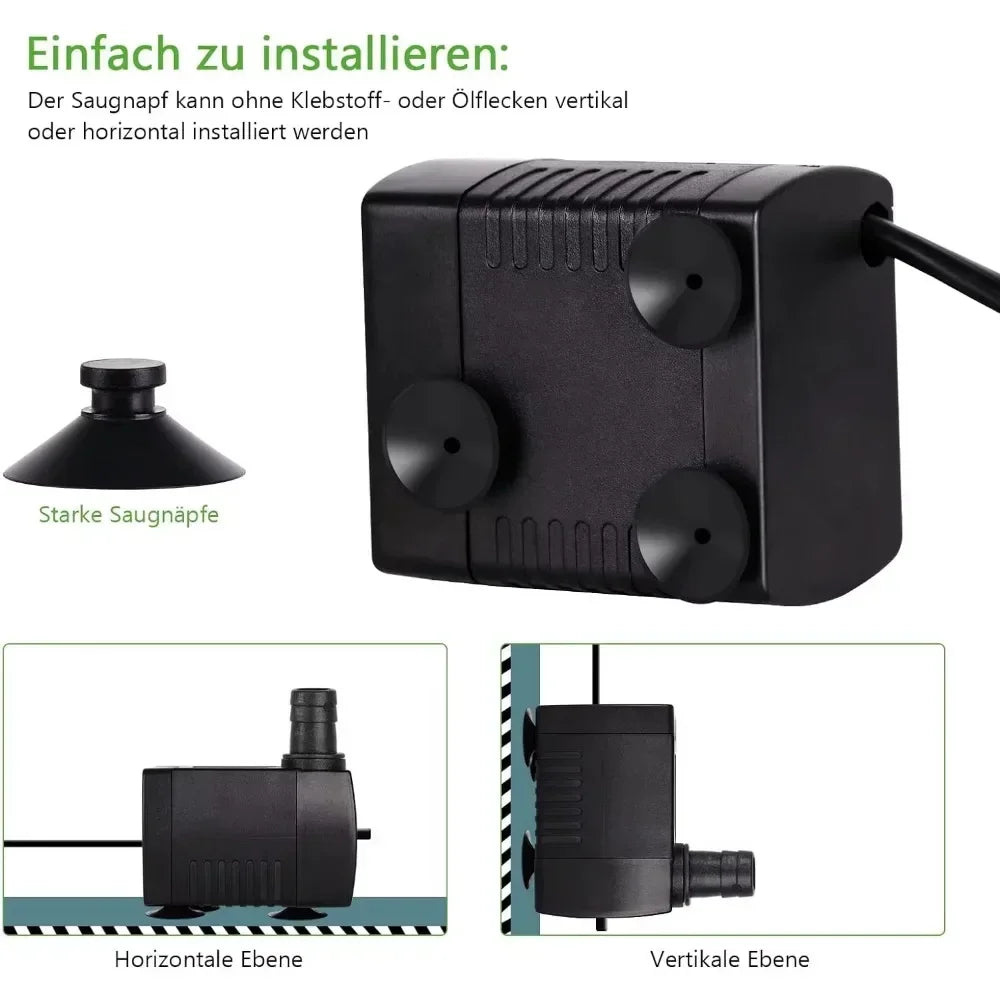 Submersible Aquarium Water Pump (3–25W, 220V & 110V, Multi-Size Fountain)