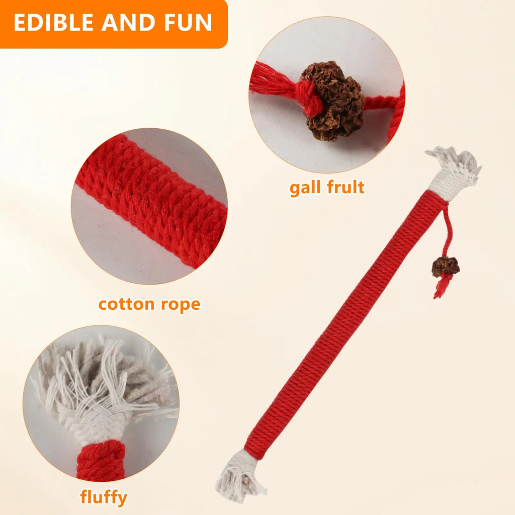 6-Pack 7.87" Catnip Chew Rope Cat Toy Set — Interactive Teeth Cleaning & Play Ropes