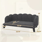 Pearl Design Pet Sofa with Solid Wood Legs, Charcoal Gray