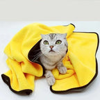 Super Absorbent Microfiber Pet Bath Towel — Quick-Drying, 4 Sizes