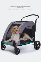 Large High-Capacity Foldable Pet Stroller for Injured & Elderly Cats & Dogs