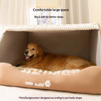 Quilted Winter Dog Den Bed