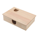 Wooden Hamster Hideout House — 6-Room Maze with Removable Roof