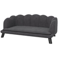 Pearl Design Pet Sofa with Solid Wood Legs, Charcoal Gray