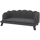 Pearl Design Pet Sofa with Solid Wood Legs, Charcoal Gray
