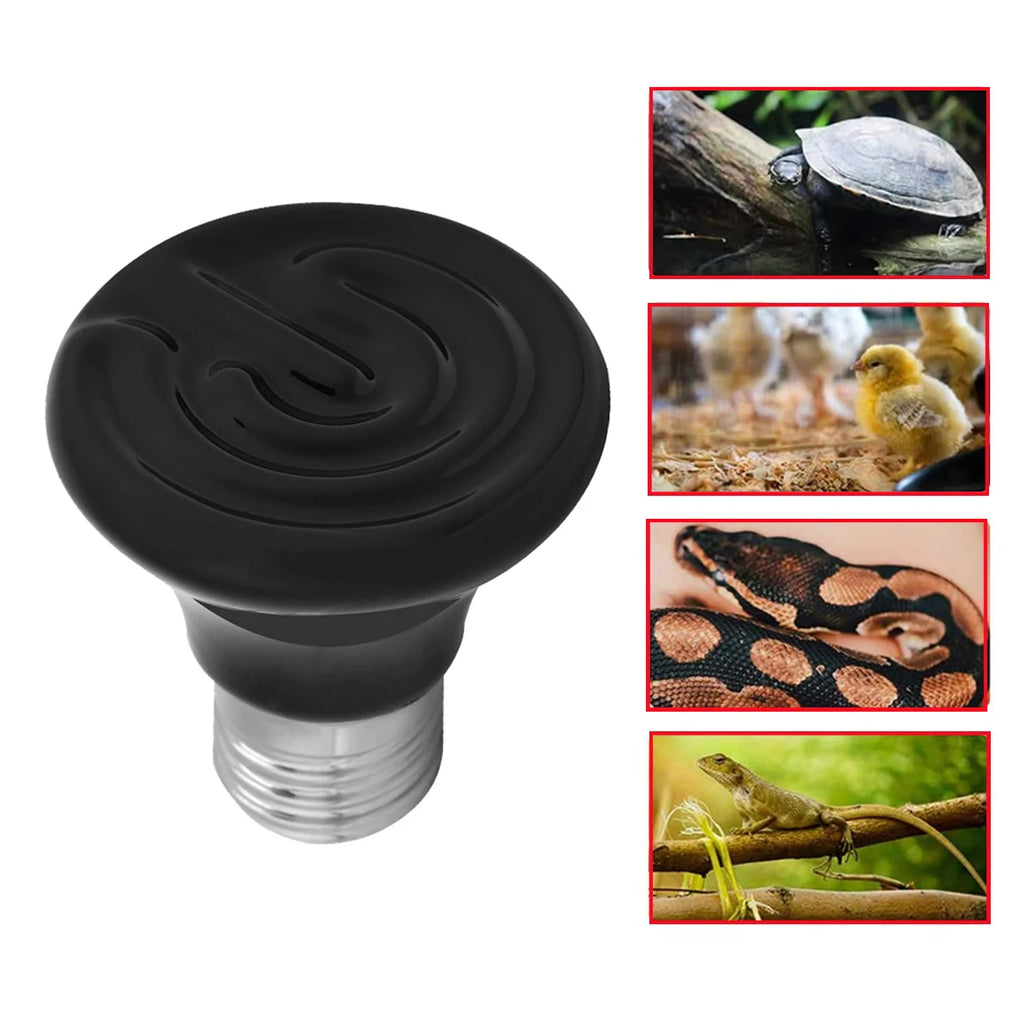 Mini Conical Ceramic Heat Emitter — No-Light Infrared Bulb, 20,000+ Hour Life