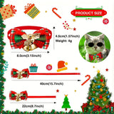 Christmas Bow Tie Collar with Bell (Red & Plaid Design)