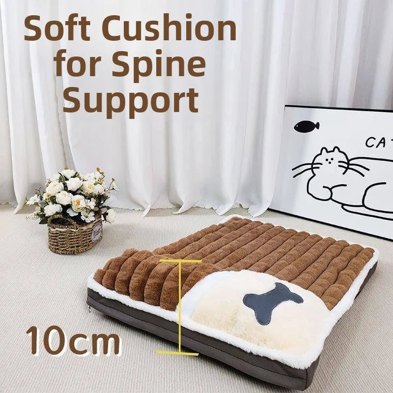 Faux Fur Pet Bed Mat with Detachable Washable Cover