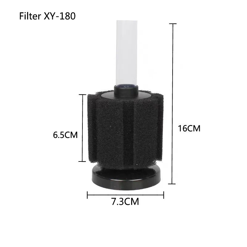 Black Bio Sponge Aquarium Filter (Air Pump Driven, Corner Skimmer, Bio Media)