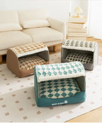 Quilted Winter Dog Den Bed