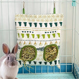 Hanging Hay Bag with Hooks — Multi-Hole Feeder for Rabbits & Guinea Pigs