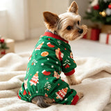Christmas Tree & Elk Dog Pajamas (Small Dog Holiday Clothes)