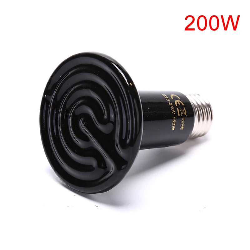 Far Infrared Ceramic Heat Emitter — No-Light Reptile Heater, 25W–200W