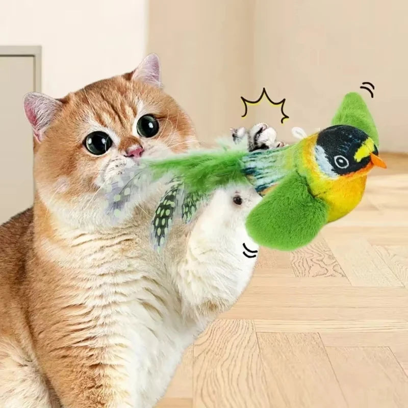 Chirping Electric Bird Toy — Catnip Hanging Cat Toy, 3-Pack