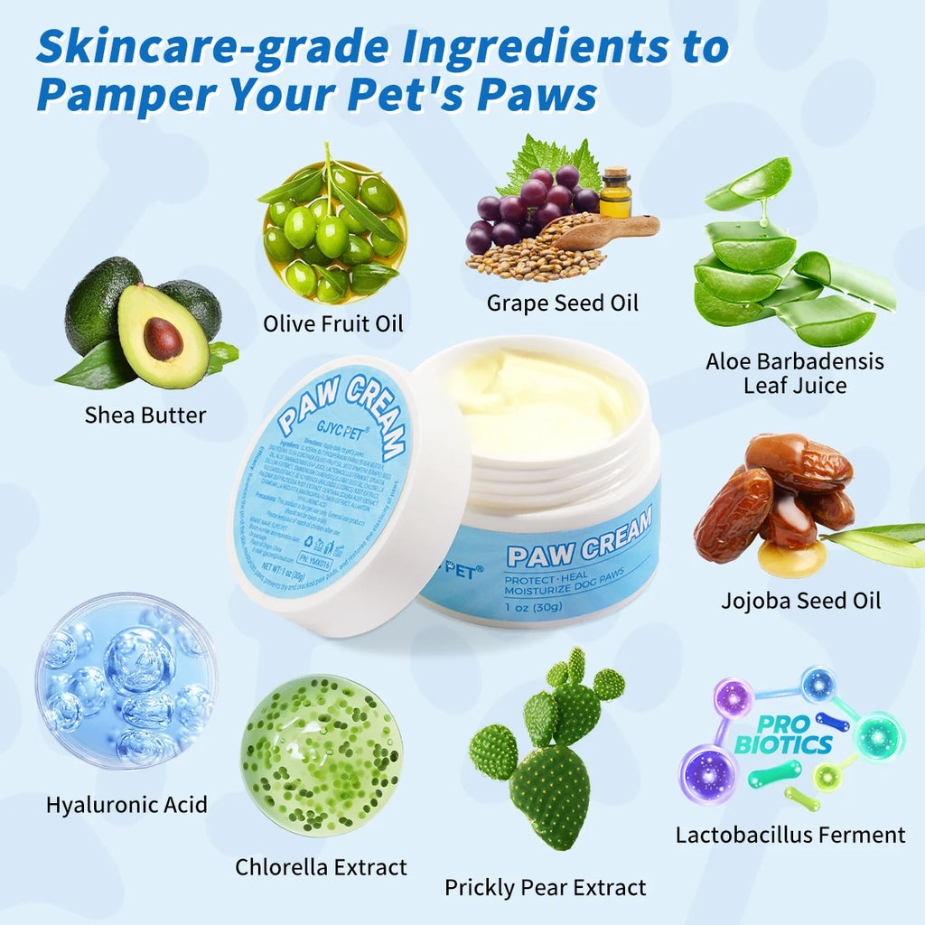 Natural Paw Protector Cream — Moisturizing Softener for Dry, Cracked Pads