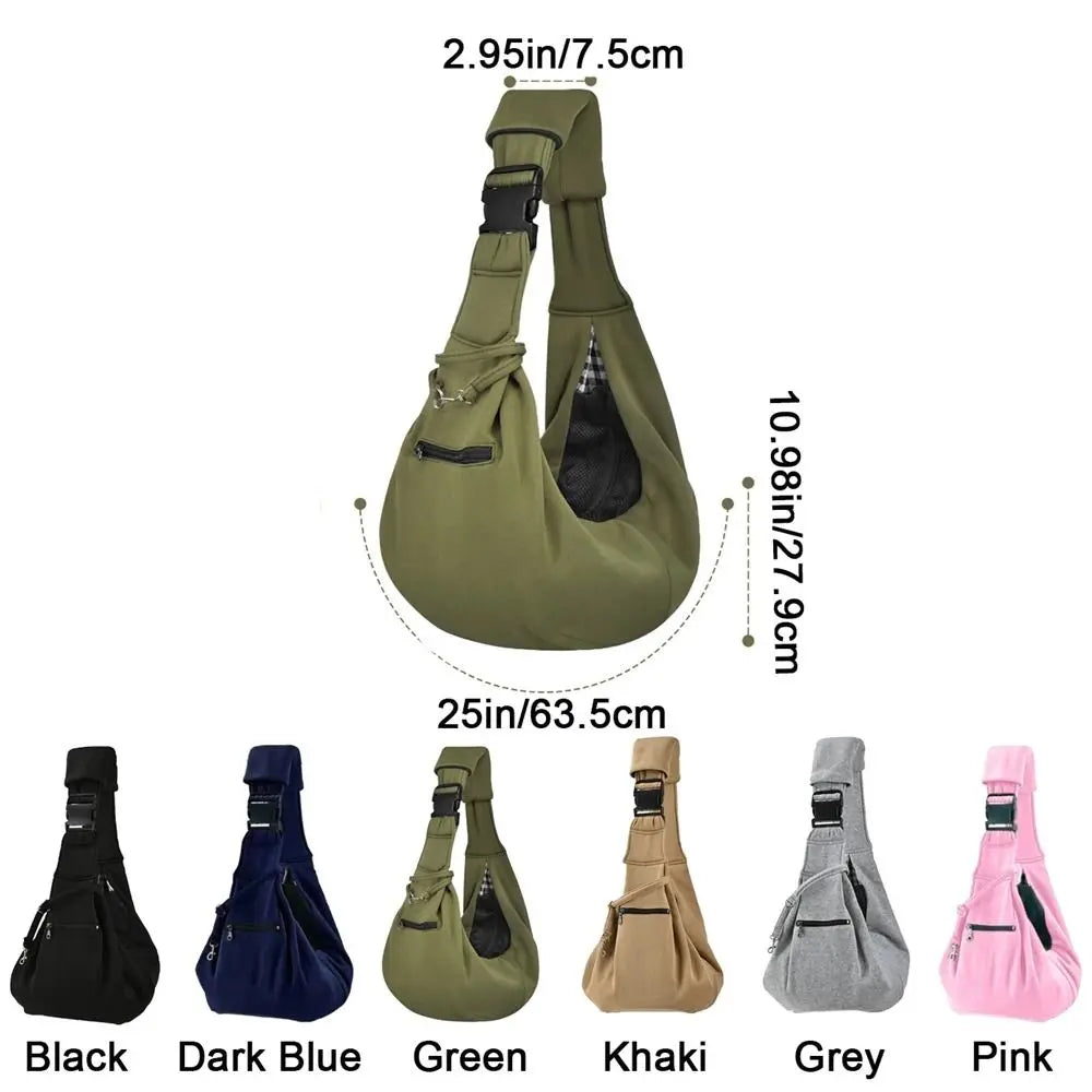 Pet Shoulder Carrier Bag with Safety Harness (Large Capacity, Adjustable)